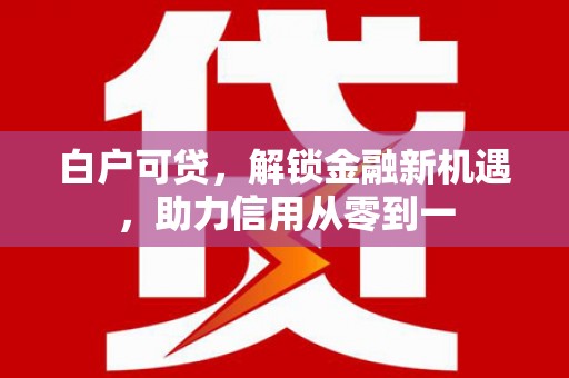 巴青白户可贷，解锁金融新机遇，助力信用从零到一