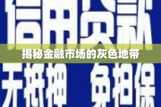 巴青揭秘金融市场的灰色地带