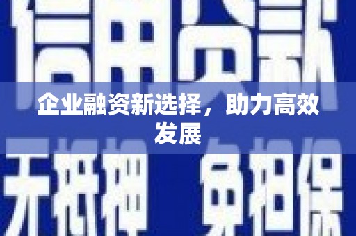 巴青企业融资新选择，助力高效发展