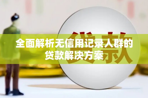 巴青全面解析无信用记录人群的贷款解决方案